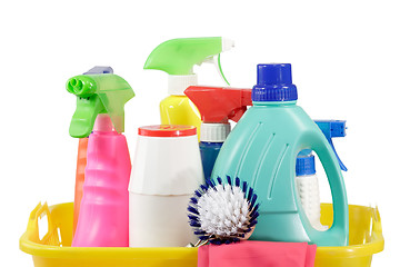 Image showing Cleaning bottles