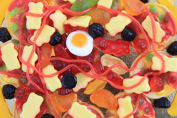 Image showing color jelly candies as pizza 