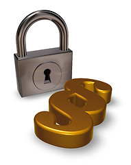 Image showing paragraph symbol and padlock - 3d rendering