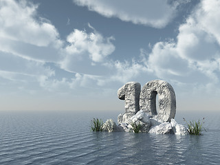 Image showing number ten rock - 3d rendering