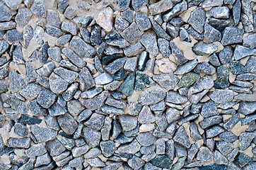 Image showing Wall of gray granite gravel