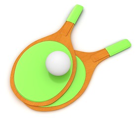 Image showing Rackets for playing table tennis. 3D rendering