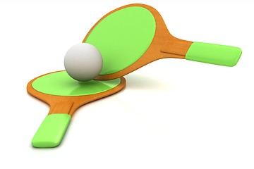 Image showing Rackets for playing table tennis. 3D rendering