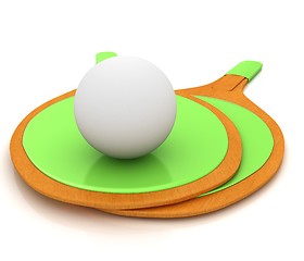 Image showing Rackets for playing table tennis. 3D rendering