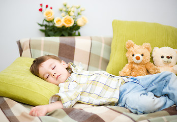 Image showing Cute little boy is sleeping