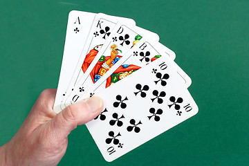 Image showing Royal flush in a hand