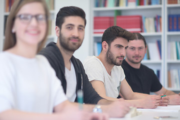 Image showing group of students study together in classroom