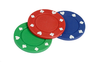 Image showing Three Pokerchips