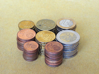 Image showing Euro coins pile
