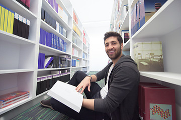 Image showing student study  in school library