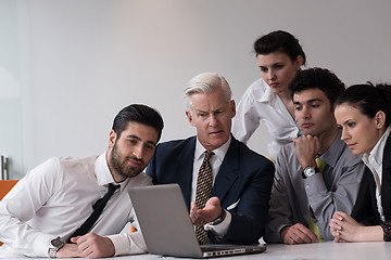 Image showing business people group on meeting at modern startup office