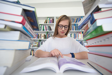 Image showing student study in library