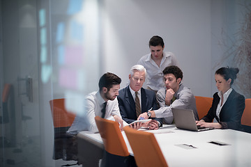 Image showing business people group on meeting at modern startup office