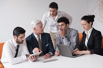 Image showing business people group on meeting at modern startup office