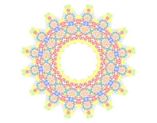 Image showing Abstract concentric pattern from curl color lines