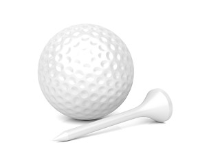 Image showing Tee and golf ball