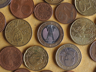 Image showing Euro coins flat lay