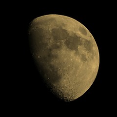 Image showing Gibbous moon sepia