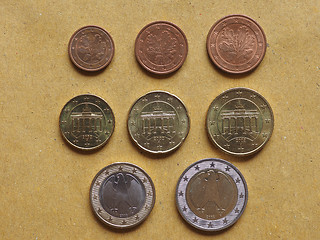 Image showing Euro coins flat lay