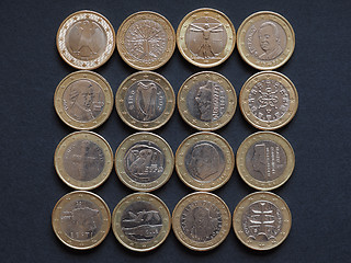 Image showing Euro coins of many countries