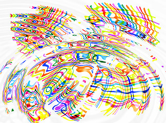 Image showing Abstract color spots and lines ripples background