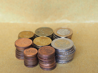 Image showing Euro coins pile