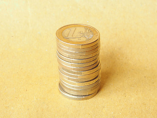 Image showing Euro coins pile