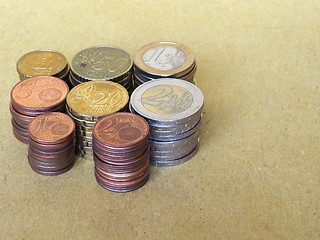 Image showing Euro coins pile