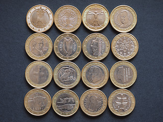 Image showing Euro coins of many countries