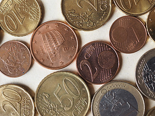 Image showing Euro coins flat lay