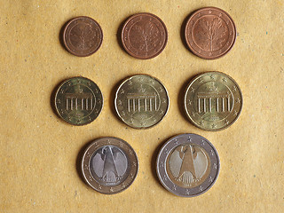 Image showing Euro coins flat lay