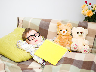 Image showing Cute little boy is sleeping