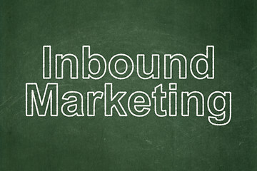 Image showing Advertising concept: Inbound Marketing on chalkboard background