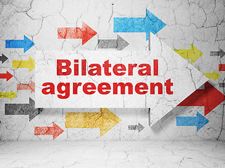 Image showing Insurance concept: arrow with Bilateral Agreement on grunge wall background