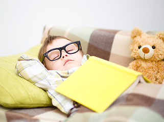 Image showing Cute little boy is sleeping