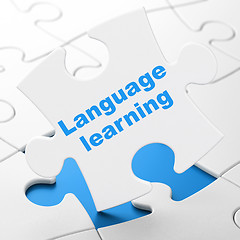 Image showing Education concept: Language Learning on puzzle background