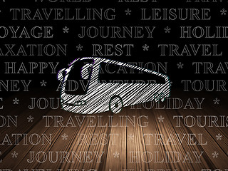 Image showing Travel concept: Bus in grunge dark room