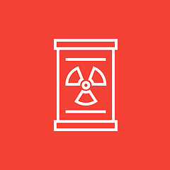 Image showing Barrel with ionizing radiation sign line icon.