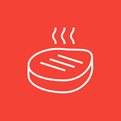 Image showing Grilled steak line icon.