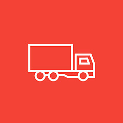 Image showing Delivery truck line icon.