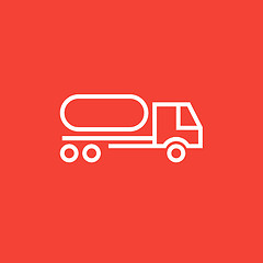 Image showing Fuel truck line icon.