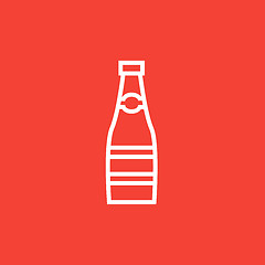 Image showing Glass bottle line icon.