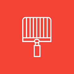 Image showing Empty barbecue grill grate line icon.