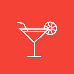 Image showing Cocktail glass line icon.