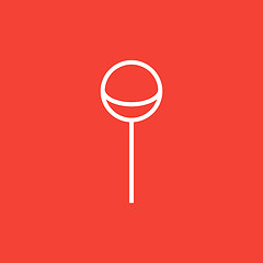 Image showing Round lollipop line icon.