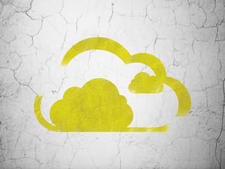 Image showing Cloud technology concept: Cloud on wall background