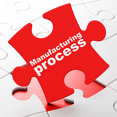 Image showing Manufacuring concept: Manufacturing Process on puzzle background