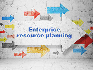 Image showing Business concept: arrow with Enterprice Resource Planning on grunge wall background