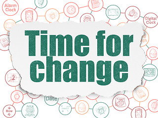 Image showing Timeline concept: Time for Change on Torn Paper background