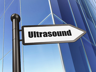 Image showing Health concept: sign Ultrasound on Building background